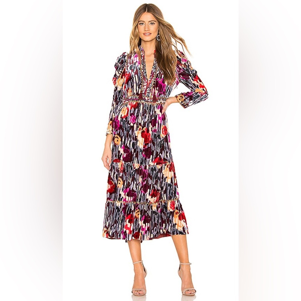 Ulla Johnson Velvet Colorful Ziggy Dress in Disco